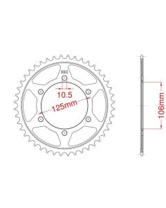 Achtertandwiel alu 47 tanden