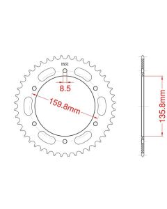 Achtertandwiel alu 47 tanden