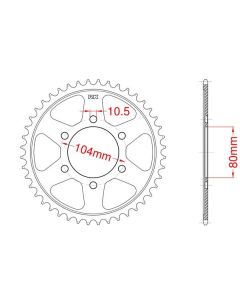 Achtertandwiel aluminium 40 tanden