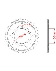 Achtertandwiel aluminium 42 dents