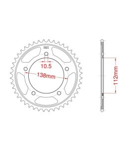 Achtertandwiel alu 50 tanden