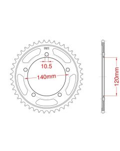 Achtertandwiel aluminium 40 tanden