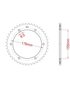 Achtertandwiel alu 47 tanden