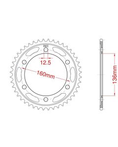 Achtertandwiel aluminium 40 dents