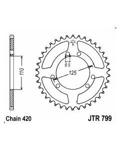 Achtertandwiel aluminium 52 tanden