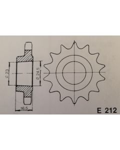 Voortandwiel 12 tanden