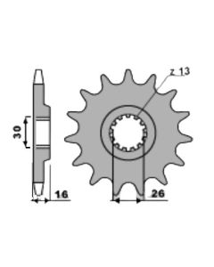 Voortandwiel 14 tanden (pas=520)