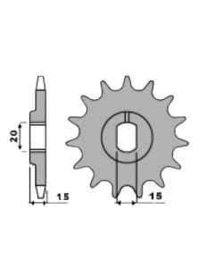 Voortandwiel 14 tanden