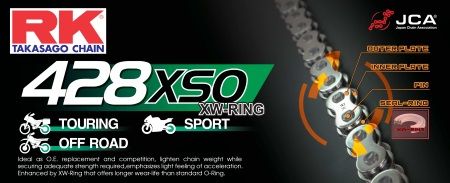 Chain RK 428 RX'Ring super reinforced 130 L