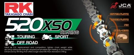 CHAINE RK 520 RX'RING SUPER RENFORCÉE 106M