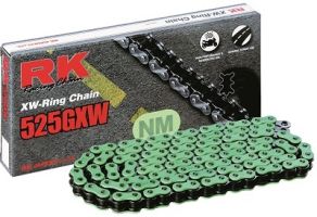 Chain RK 525 XW'Ring hyper reinforced green 104 L