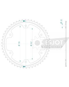 Steel rear sprocket 50 teeth