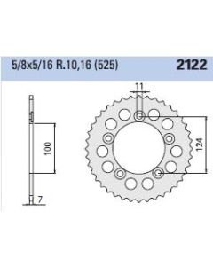 Steel rear sprocket 44 teeth