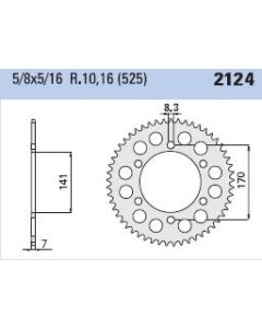 Steel rear sprocket 42 teeth