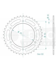 Steel rear sprocket 40 teeth