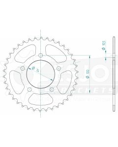 Steel rear sprocket 38 teeth