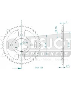 Steel rear sprocket 42 teeth