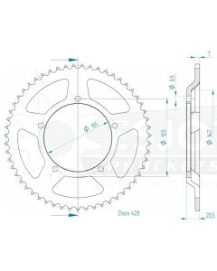 Steel rear sprocket 55 teeth