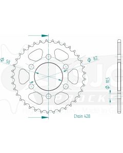 Steel rear sprocket 37 teeth