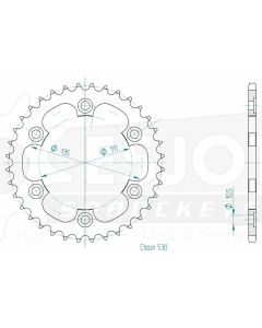 Steel rear sprocket 36 teeth