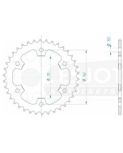 Steel rear sprocket 38 teeth