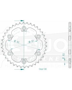 Steel rear sprocket 38 teeth