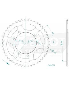 Steel rear sprocket 45 teeth