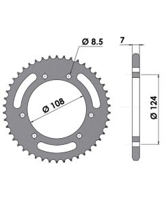 Steel rear sprocket 46 teeth