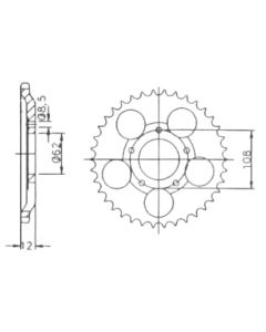 Steel rear sprocket 51 teeth