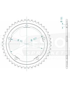 Steel rear sprocket 42 teeth