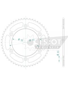 Steel rear sprocket 54 teeth