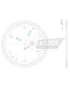 Steel rear sprocket 44 teeth