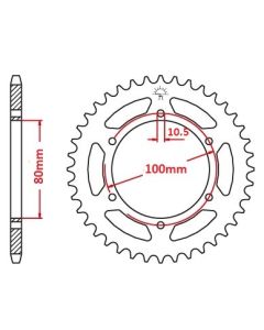 Aluminium rear sprocket 42 teeth