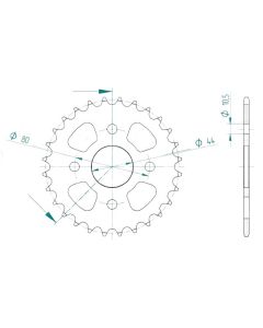 Steel rear sprocket 28 teeth