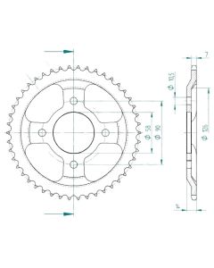 Steel rear sprocket 46 teeth