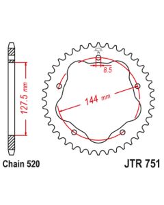 Steel rear sprocket 43 teeth