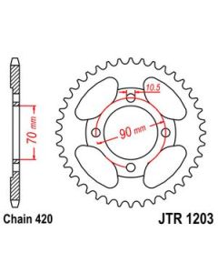 Steel rear sprocket 42 teeth