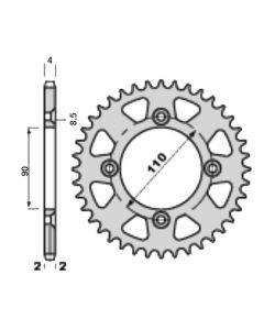 Aluminium rear sprocket 41 teeth