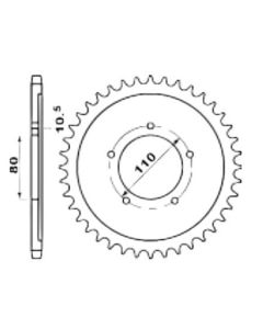 Steel rear sprocket 42 teeth