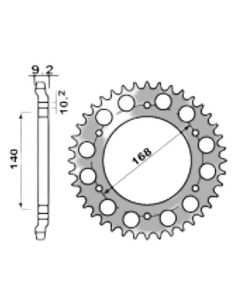 Steel rear sprocket 42 teeth