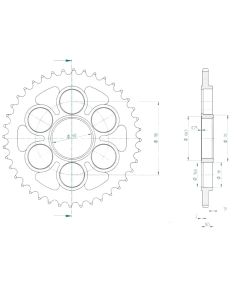 Aluminium rear sprocket 39 teeth