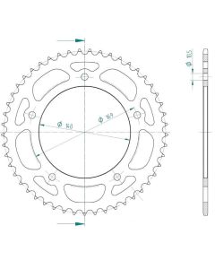 Steel rear sprocket 43 teeth