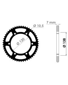 Steel rear sprocket 55 teeth