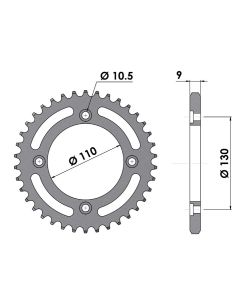 Steel rear sprocket 38 teeth