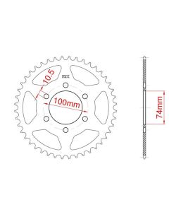 Steel rear sprocket 51 teeth