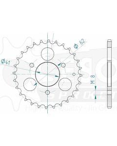 Steel rear sprocket 28 teeth