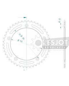 Steel rear sprocket 47 teeth