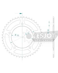 Steel rear sprocket 45 teeth