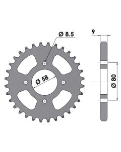 Steel rear sprocket 32 teeth