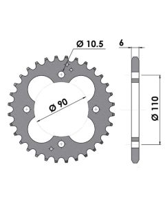 Steel rear sprocket 32 teeth